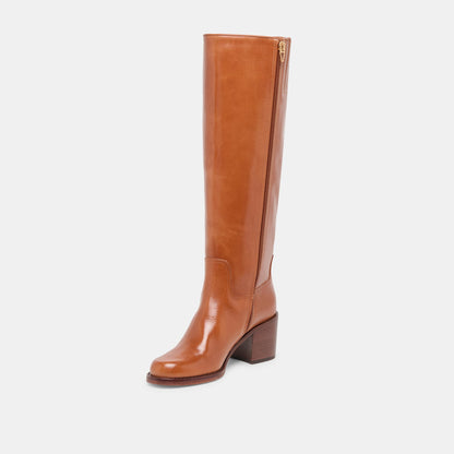 Lucyle Tan Leather Wide Calf Boots | Dolce Vita Exclusive