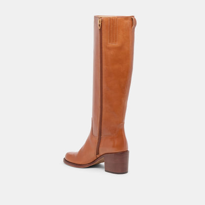 Lucyle Tan Leather Wide Calf Boots | Dolce Vita Exclusive