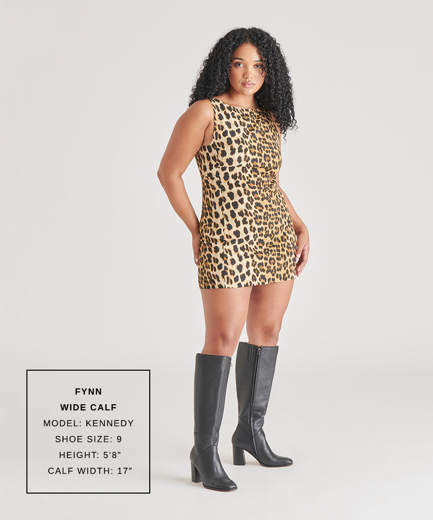 FYNN Wide Calf Boots Onyx Leather | Women's Onyx Knee-High Boots
 – Dolce Vita | Dolce Vita Top Pick