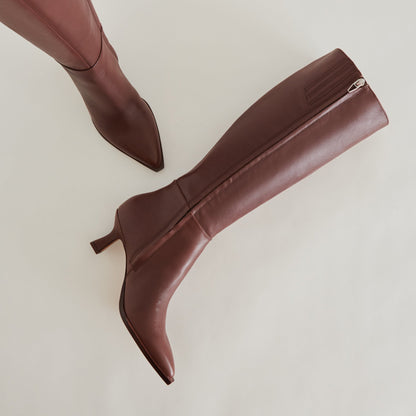 Auggie Wide Calf Boots | Chocolate Leather Boots by Dolce Vita | Dolce Vita New