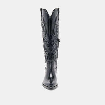Mirla Black Leather Wide Calf Boots | Dolce Vita Smart Buy