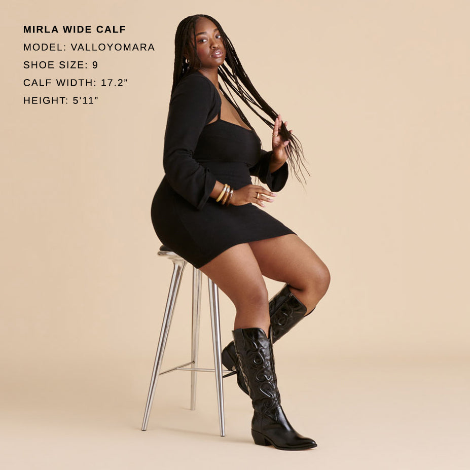 Mirla Black Leather Wide Calf Boots | Dolce Vita Smart Buy
