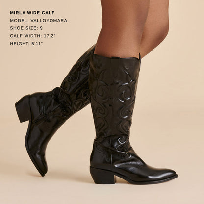 Mirla Black Leather Wide Calf Boots | Dolce Vita Smart Buy