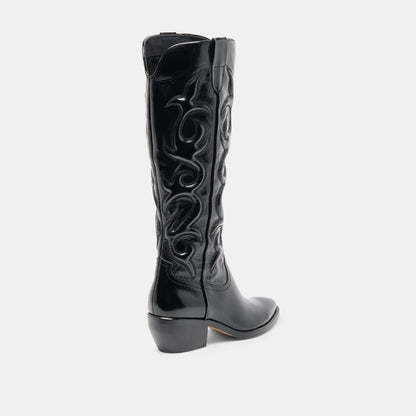 Mirla Black Leather Wide Calf Boots | Dolce Vita Smart Buy