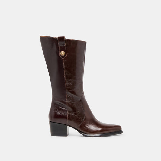 Vern Chocolate Leather Wide Calf Boots | Dolce Vita Special Offer