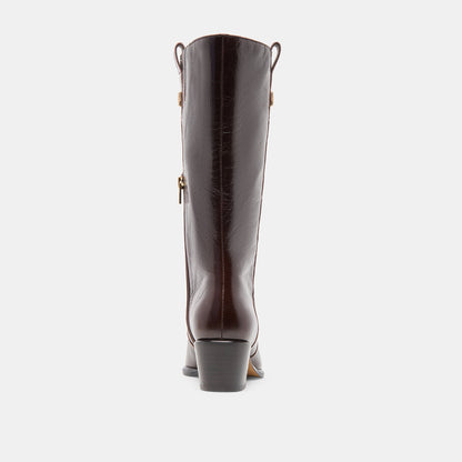 Vern Chocolate Leather Wide Calf Boots | Dolce Vita Special Offer