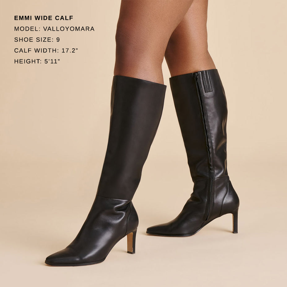 Emmi Black Leather Wide Calf Boots | Dolce Vita Classic