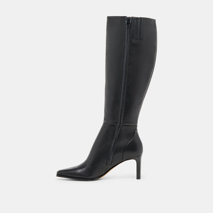 Emmi Black Leather Wide Calf Boots | Dolce Vita Classic