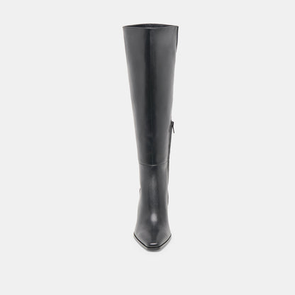 Emmi Black Leather Wide Calf Boots | Dolce Vita Classic