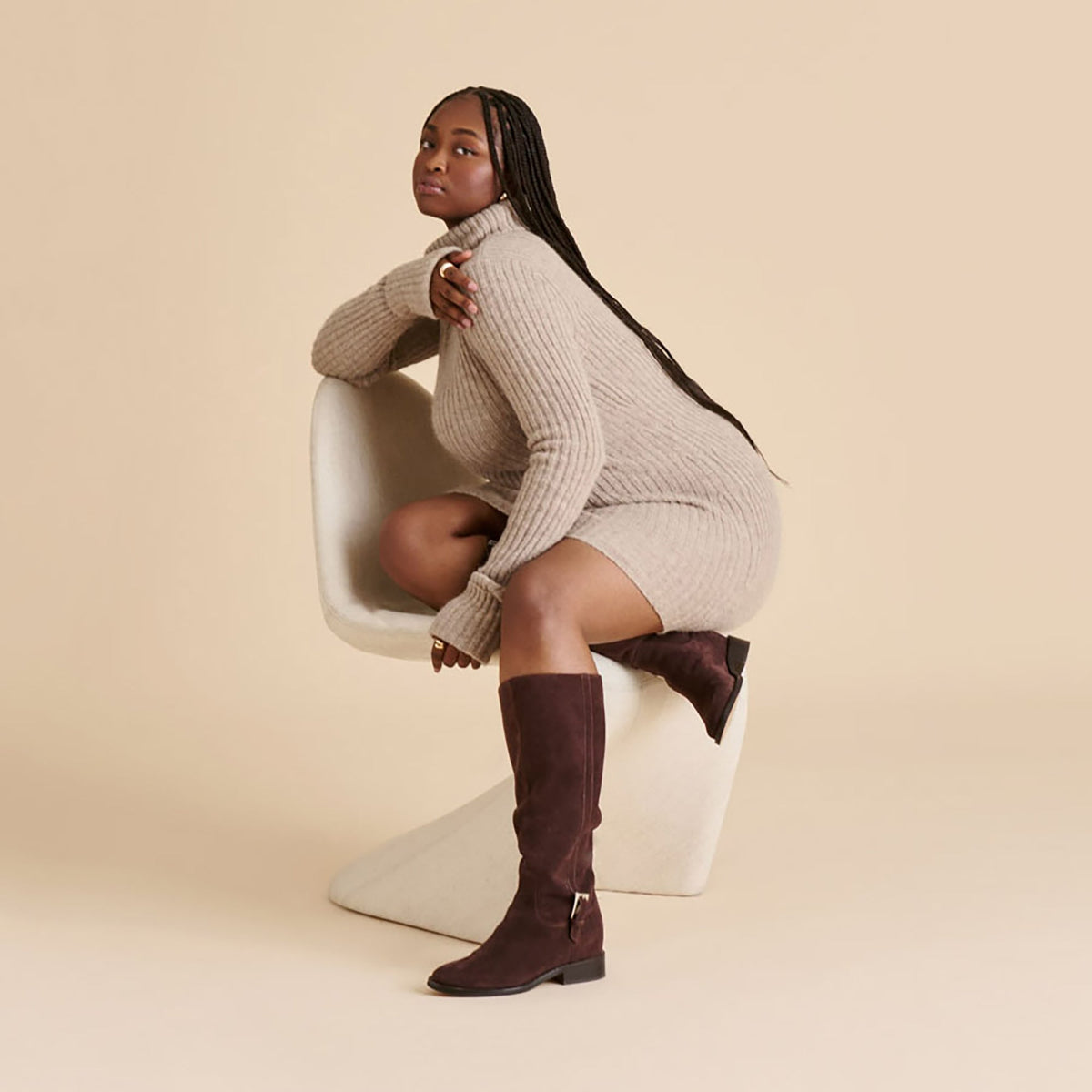 Kilian H2O Waterproof Mahogany Suede Wide Calf Boots | Dolce Vita Exclusive