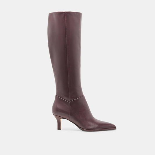 Aldy Mulberry Leather Wide Calf Boots | Dolce Vita Recommended
