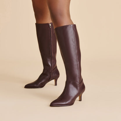 Aldy Mulberry Leather Wide Calf Boots | Dolce Vita Recommended