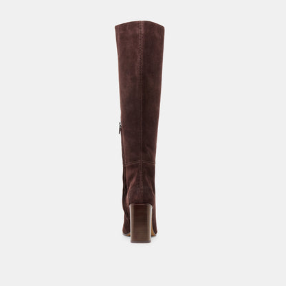 Hudsin Wide Calf Mahogany Suede Boots | Dolce Vita Popular