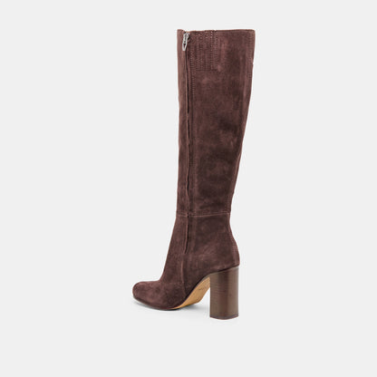 Hudsin Wide Calf Mahogany Suede Boots | Dolce Vita Popular
