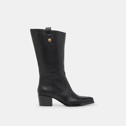 Vern Black Leather Wide Calf Boots | Dolce Vita Signature