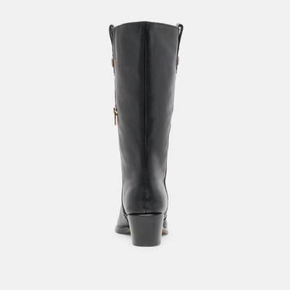 Vern Black Leather Wide Calf Boots | Dolce Vita Signature