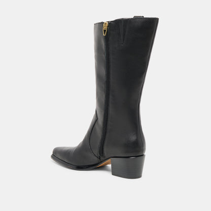 Vern Black Leather Wide Calf Boots | Dolce Vita Signature