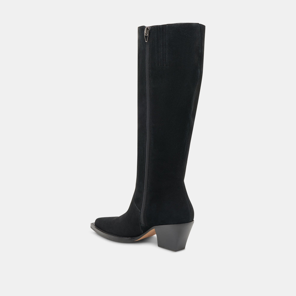 RAJ Wide Calf Boots Onyx Suede | Women's Onyx Suede Knee-High Boots
 – Dolce Vita | Dolce Vita Everyday