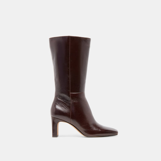 Riggs Wide Calf Chocolate Leather Boots | Dolce Vita Exclusive