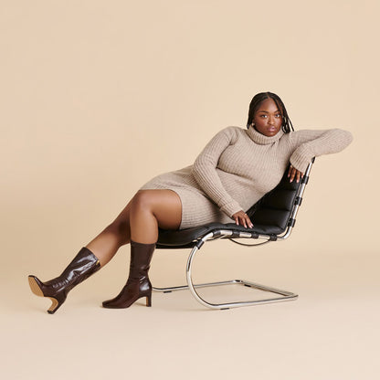Riggs Wide Calf Chocolate Leather Boots | Dolce Vita Exclusive