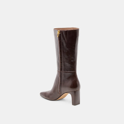 Riggs Wide Calf Chocolate Leather Boots | Dolce Vita Exclusive