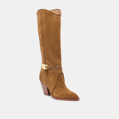 Jody Lt Brown Suede Wide Calf Boots | Dolce Vita Sale