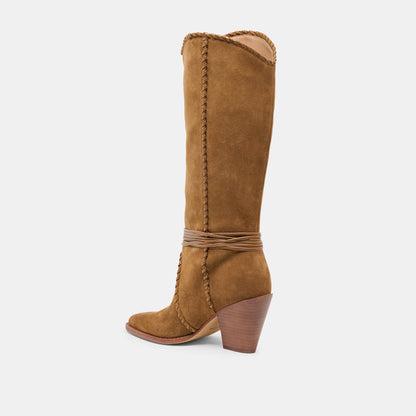 Jody Lt Brown Suede Wide Calf Boots | Dolce Vita Sale