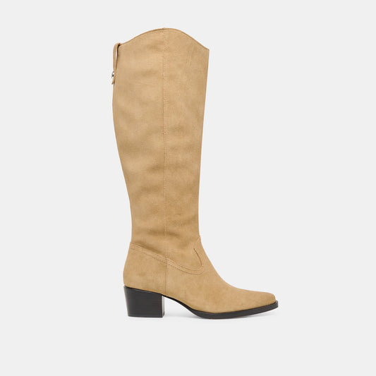 Virona H2O Waterproof Dk Taupe Suede Wide Calf Boots | Dolce Vita Classic