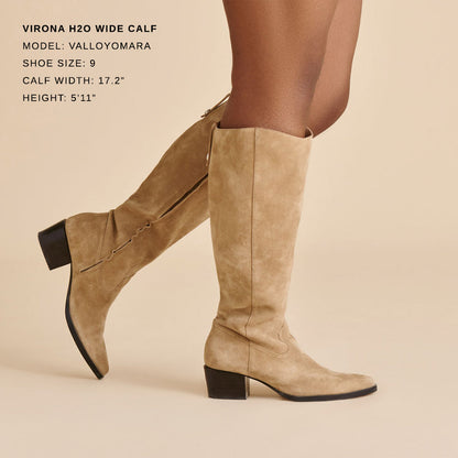 Virona H2O Waterproof Dk Taupe Suede Wide Calf Boots | Dolce Vita Classic