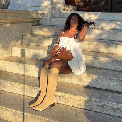 Virona H2O Waterproof Dk Taupe Suede Wide Calf Boots | Dolce Vita Classic