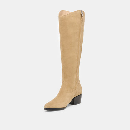 Virona H2O Waterproof Dk Taupe Suede Wide Calf Boots | Dolce Vita Classic