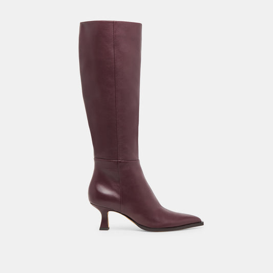 Auggie Wine Leather Wide Calf Boots | Dolce Vita Special Offer