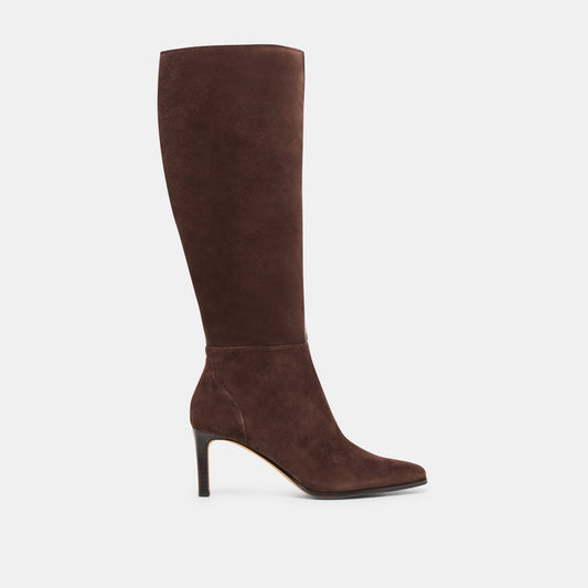 Emmi Dk Brown Suede Wide Calf Boots | Dolce Vita Discount