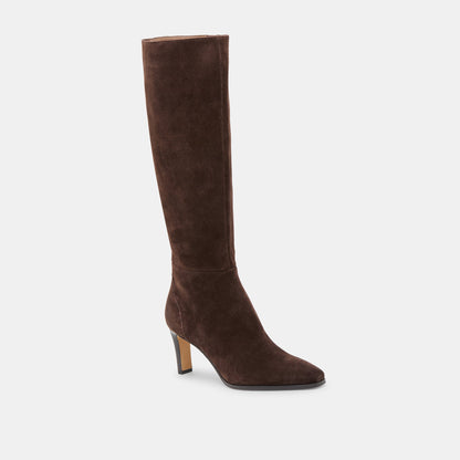 Emmi Dk Brown Suede Wide Calf Boots | Dolce Vita Discount