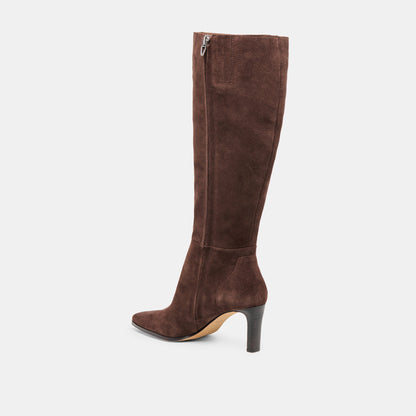 Emmi Dk Brown Suede Wide Calf Boots | Dolce Vita Discount