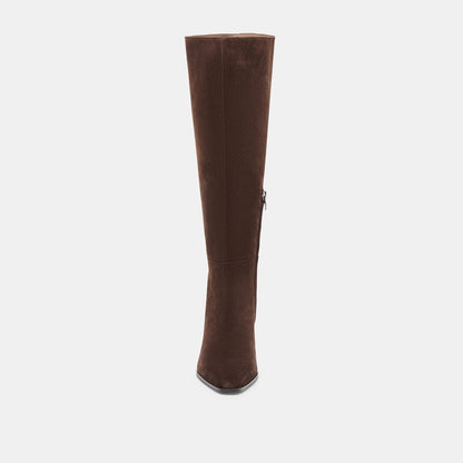 Emmi Dk Brown Suede Wide Calf Boots | Dolce Vita Discount