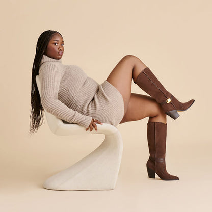 Jody Dk Brown Suede Wide Calf Boots | Dolce Vita Customer Favorite