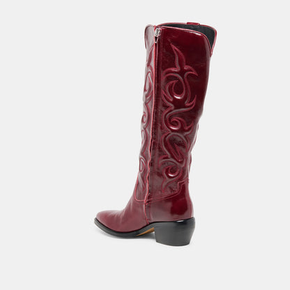 Mirla Oxblood Leather Wide Calf Boots | Dolce Vita Trusted