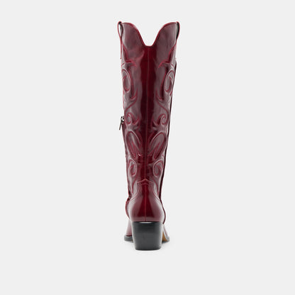 Mirla Oxblood Leather Wide Calf Boots | Dolce Vita Trusted