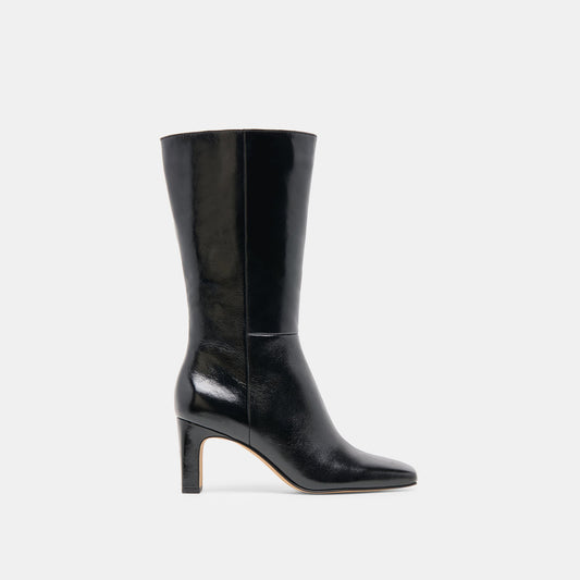 Riggs Wide Calf Black Leather Boots | Dolce Vita Discount