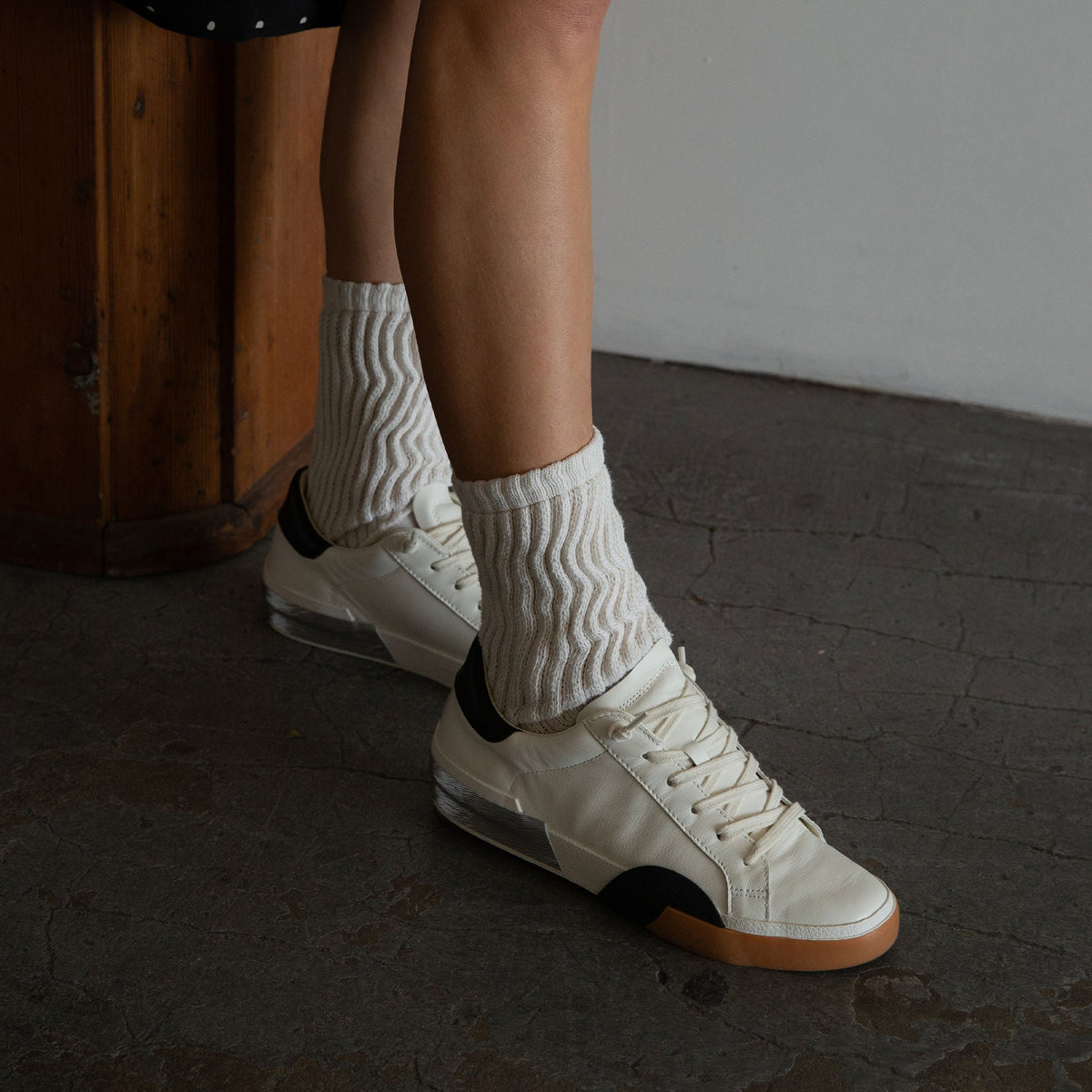ZINA SNEAKERS WHITE BLACK LEATHER
 – Dolce Vita | Dolce Vita Best Price