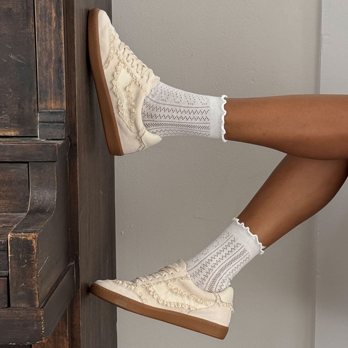 Notice Lace Ivory Suede Sneakers | Dolce Vita Hot Sale