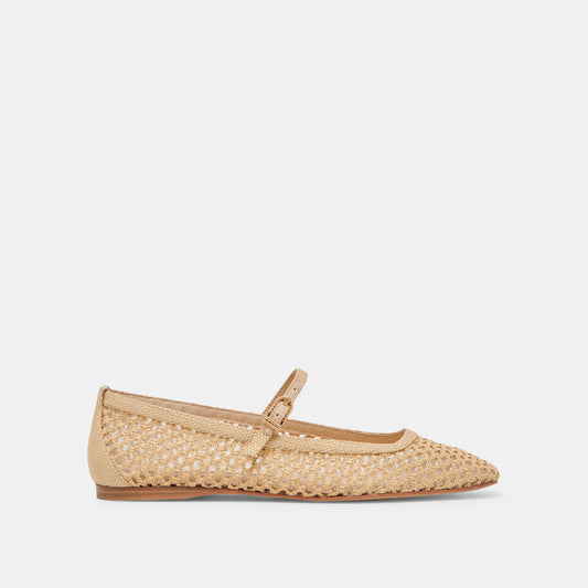 Reyes Lt Natural Woven Raffia Ballet Flats | Dolce Vita Best Seller