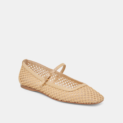 Reyes Lt Natural Woven Raffia Ballet Flats | Dolce Vita Best Seller