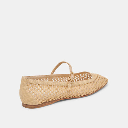 Reyes Lt Natural Woven Raffia Ballet Flats | Dolce Vita Best Seller