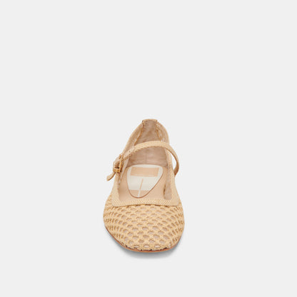 Reyes Lt Natural Woven Raffia Ballet Flats | Dolce Vita Best Seller