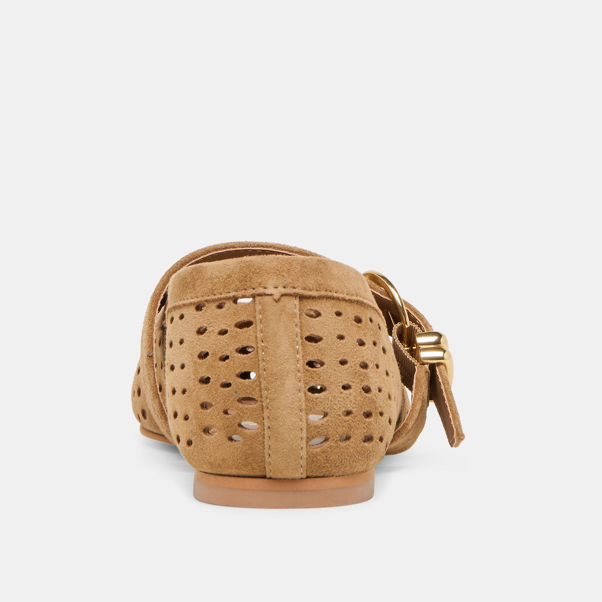 Mikel Lt Brown Perforated Suede Ballet Flats | Dolce Vita Featured
