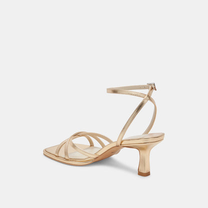 Manji Light Gold Metallic Leather Heels | Dolce Vita Latest