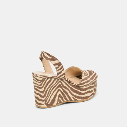 Akera Beige Zebra Raffia Wedges | Dolce Vita Best Price
