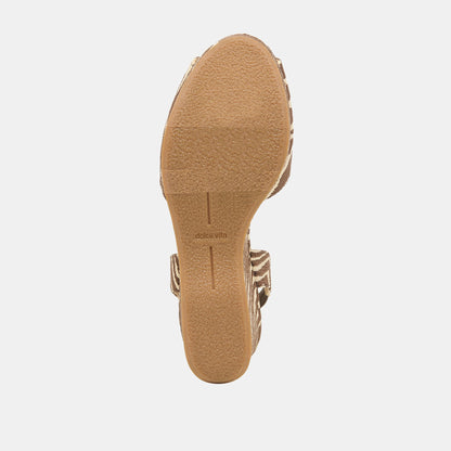 Akera Beige Zebra Raffia Wedges | Dolce Vita Best Price